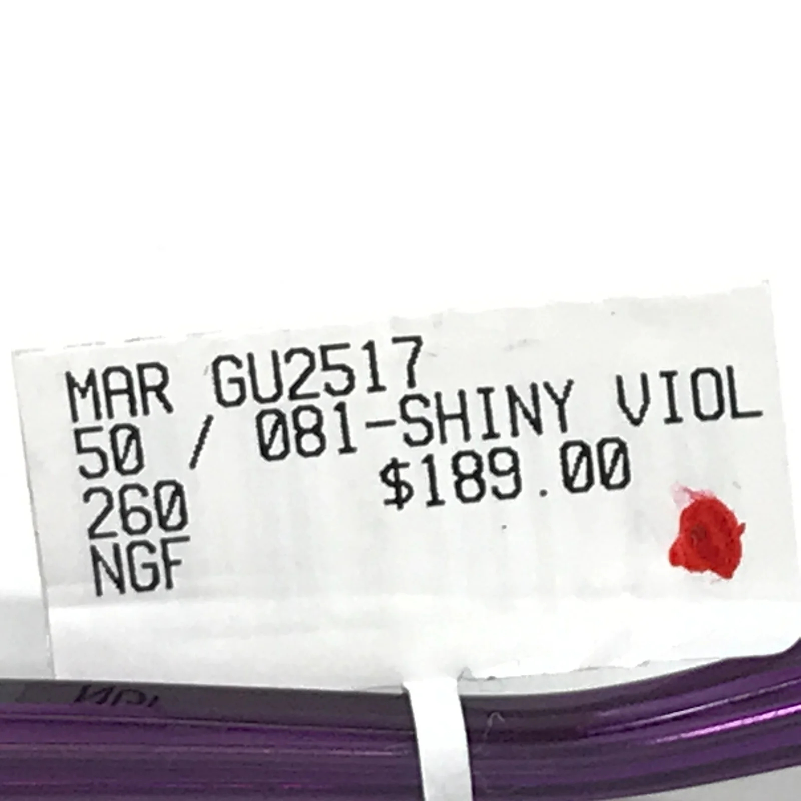 Guess Eyeglasses Frames GU2517 081 Shiny Purple Rectangle Full Rim 50-15-135 2