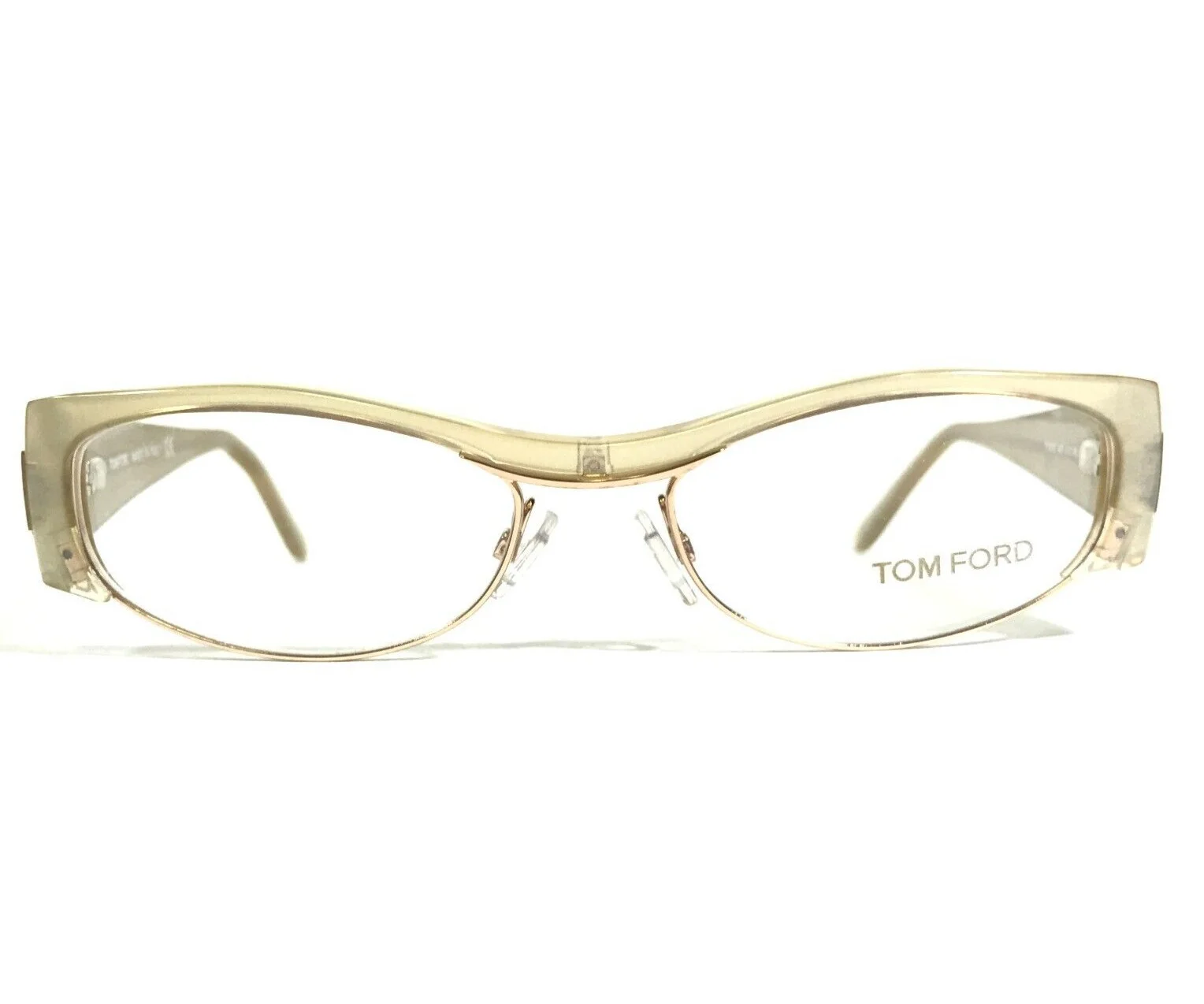 Tom Ford Eyeglasses Frames TF5076 467 Clear Gold Rectangular Full Rim 51-16-135