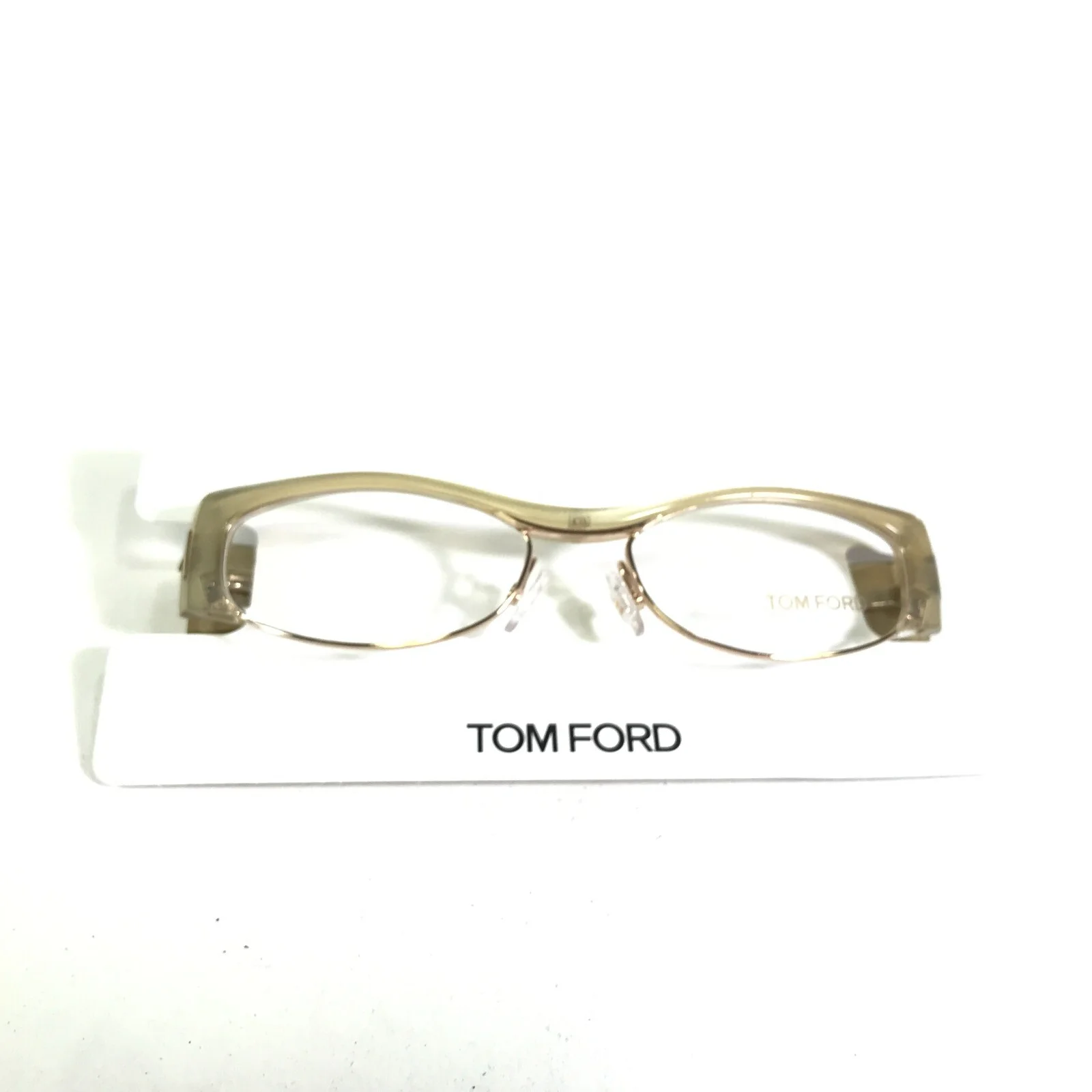 Tom Ford Eyeglasses Frames TF5076 467 Clear Gold Rectangular Full Rim 51-16-135 2