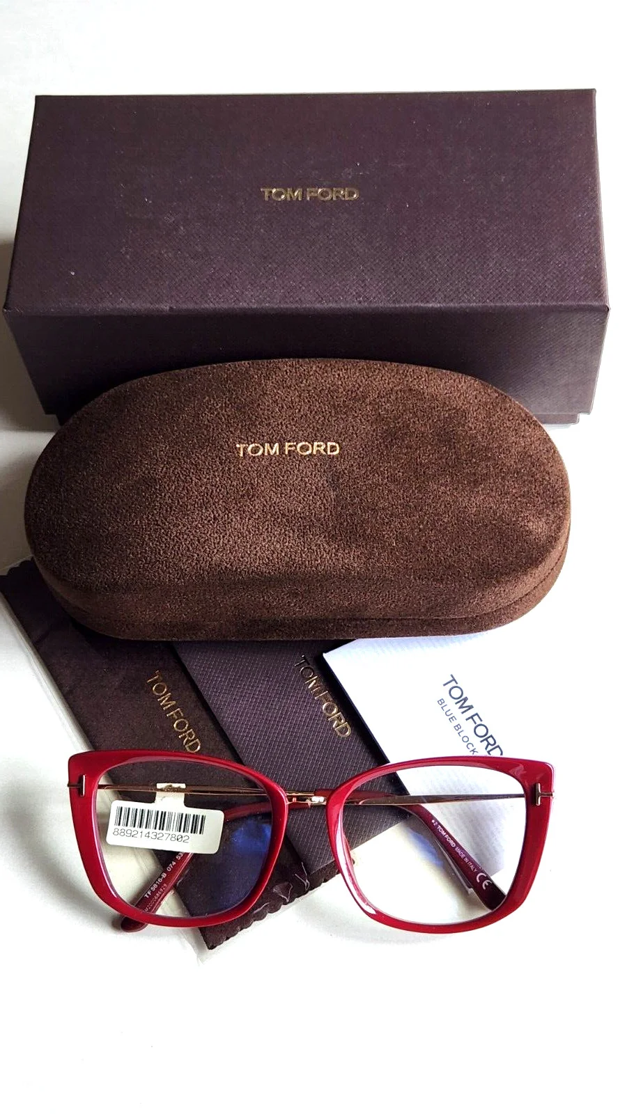 Tom Ford Eyeglasses Frames TF5076 467 Clear Gold Rectangular Full Rim 51-16-135 3